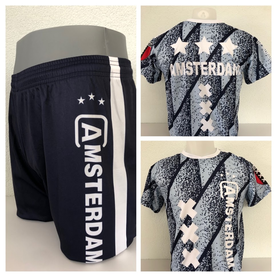 verkopen Historicus trainer Amsterdam Voetbalshirt + Broek Uit - Voetbalshirt-tenue