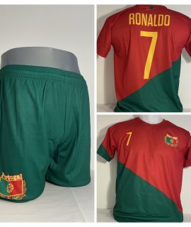 Ronaldo Portugal Voetbalshirt + Broek Gele Tekst