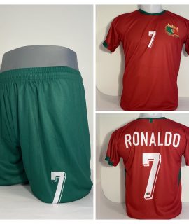 Ronaldo Portugal Voetbalshirt + Broek Witte Tekst