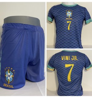 Vini Jr Brazilië Voetbalshirt + Broek Uit
